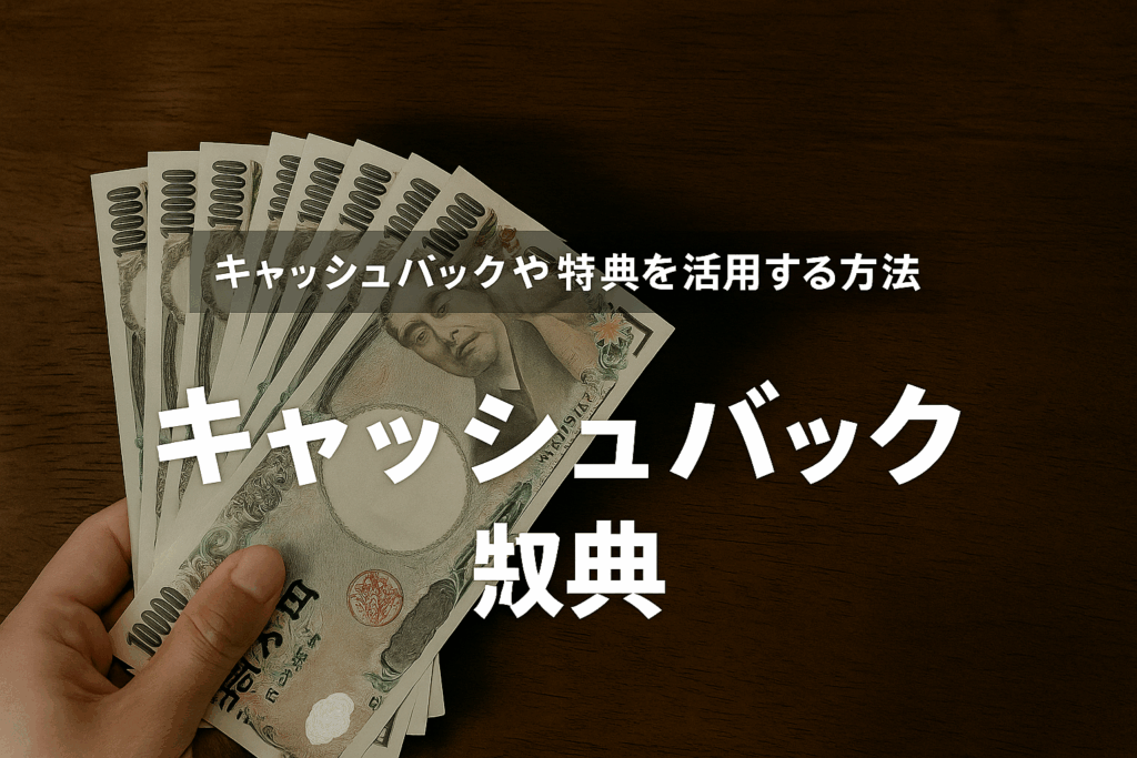 キャッシュバックや特典を活用する方法
