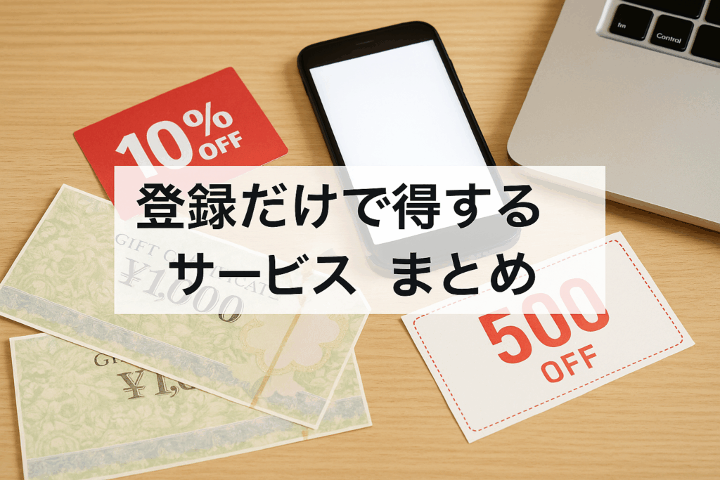 登録だけで得するサービスまとめ