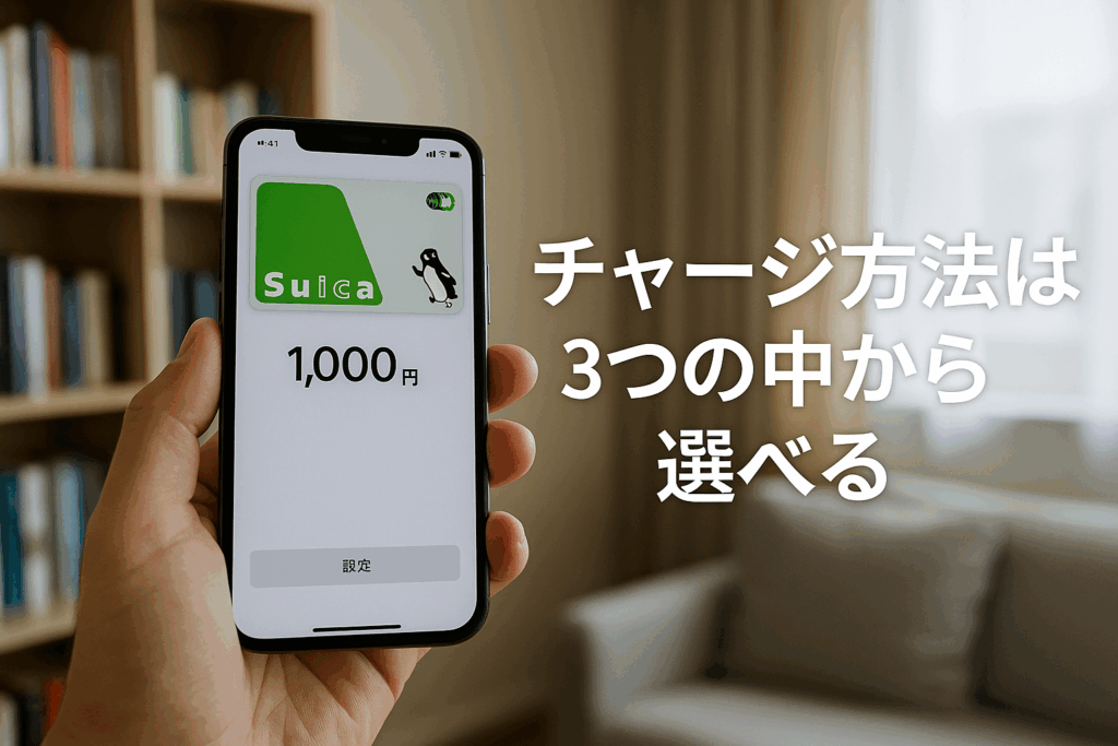 チャージ方法は3つの中から選べる