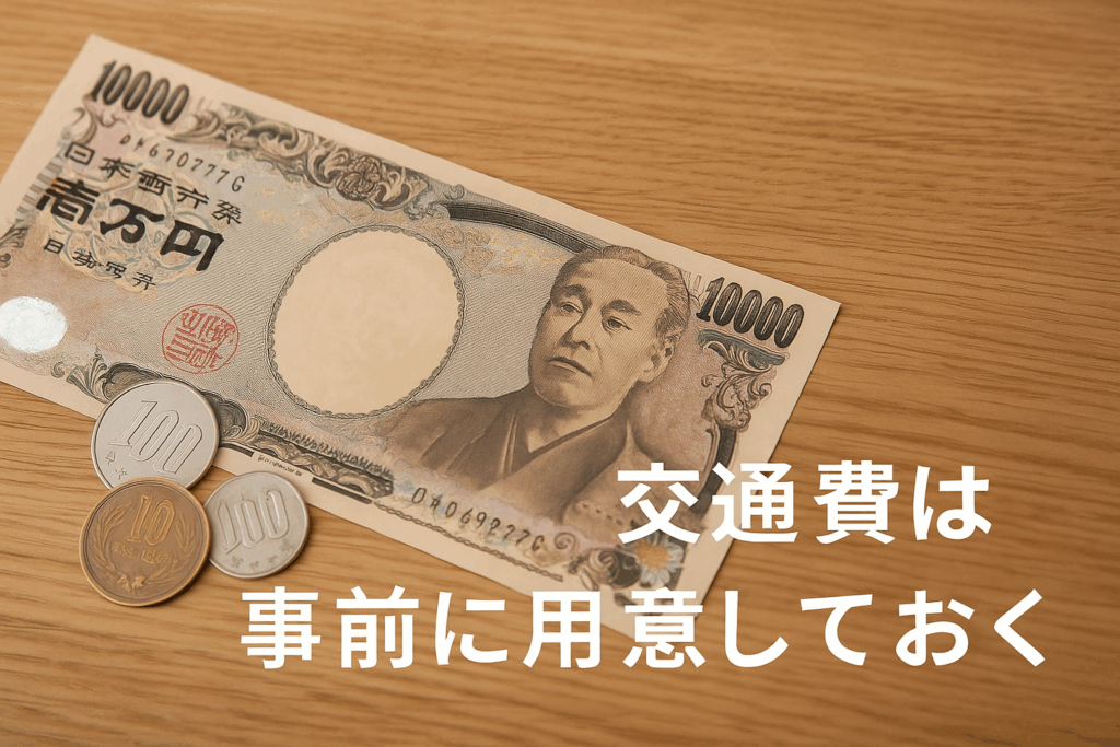 交通費は事前に用意しておく
