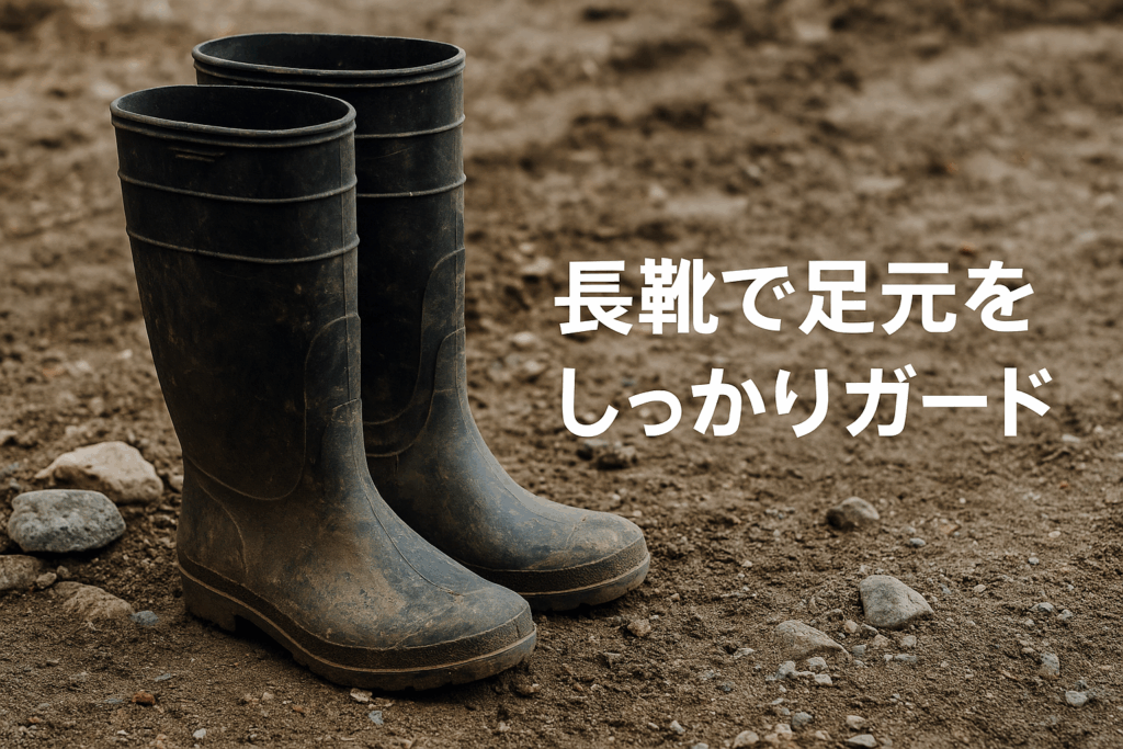 長靴で足元をしっかりガード