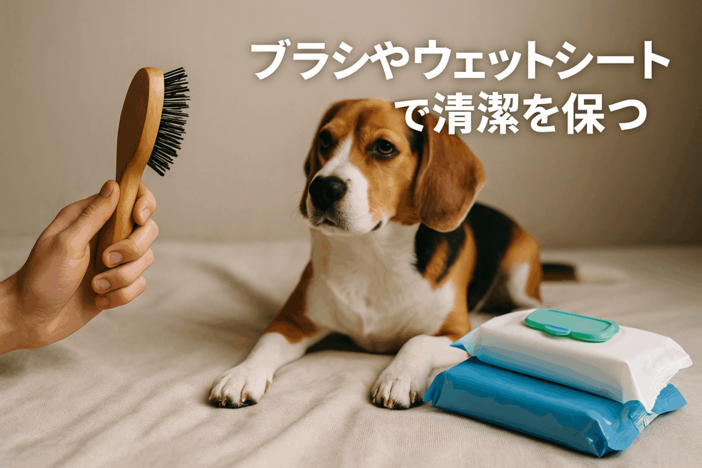ブラシやウェットシートで清潔を保つ