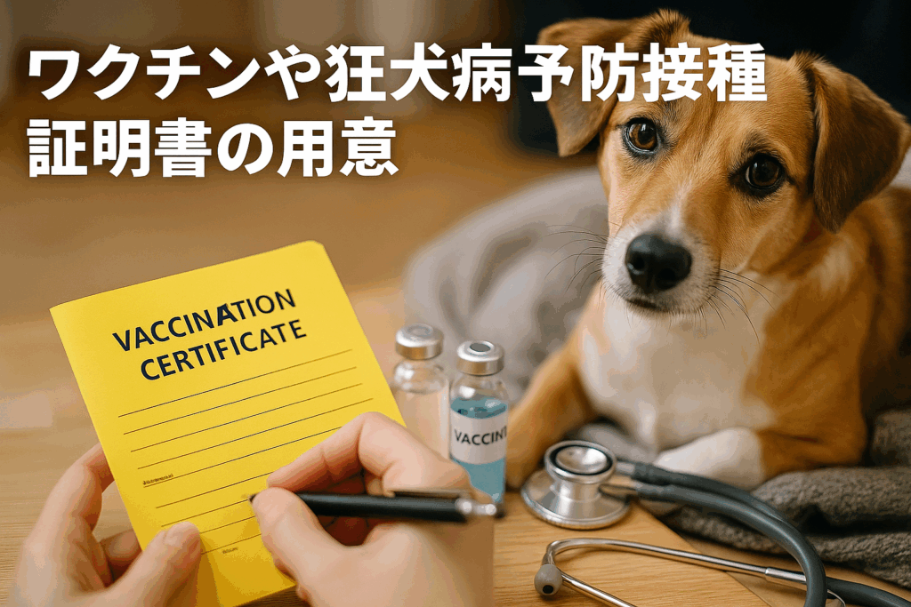ワクチンや狂犬病予防接種証明書の用意