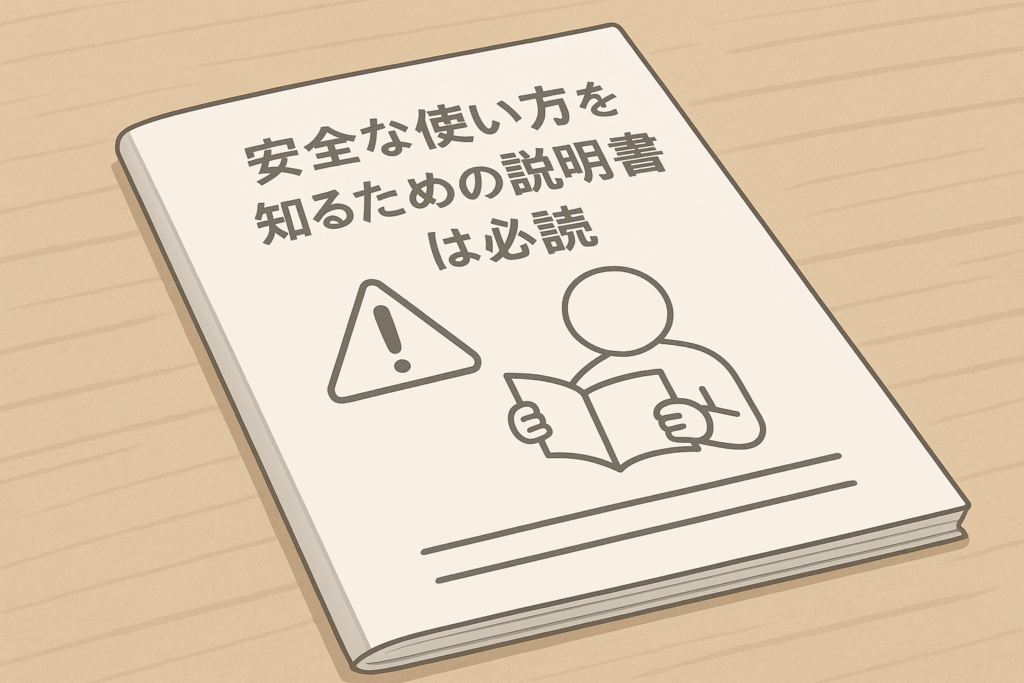 安全な使い方を知るための説明書は必読