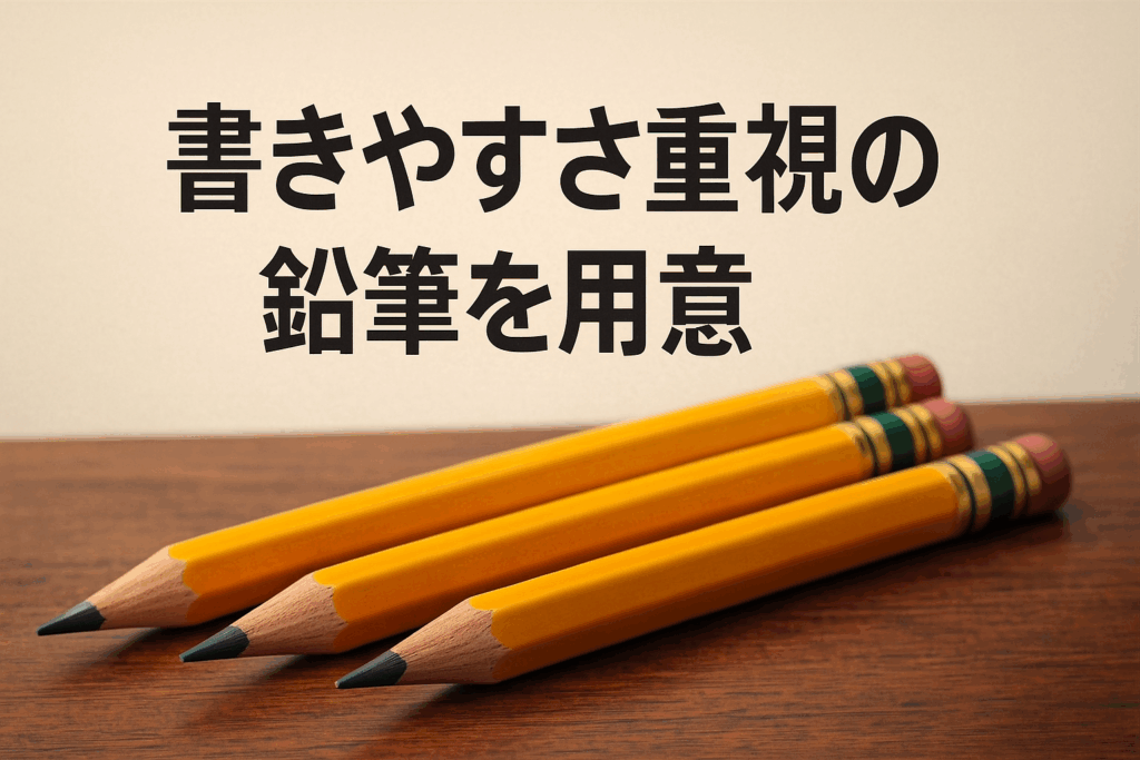 書きやすさ重視の鉛筆を用意