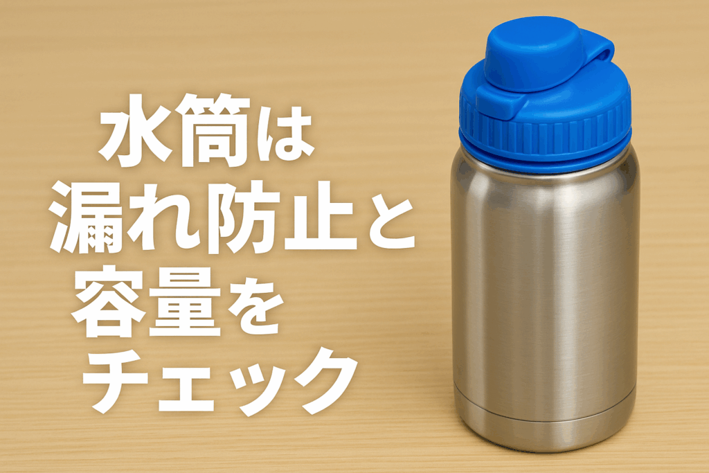 水筒は漏れ防止と容量をチェック