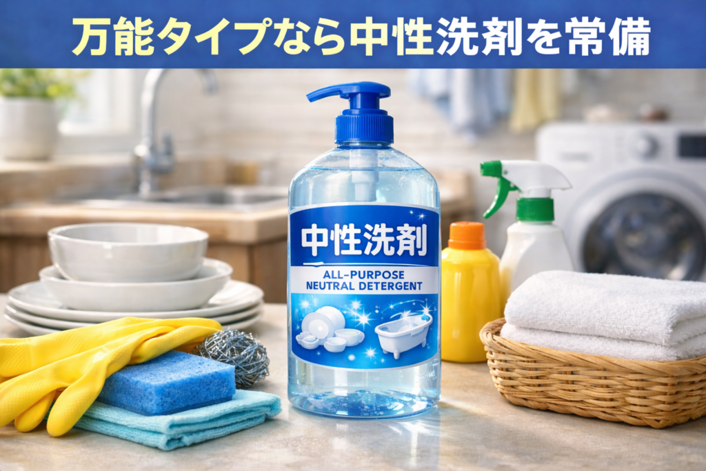 万能タイプなら中性洗剤を常備