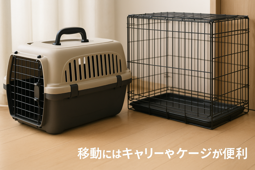 移動にはキャリーやケージが便利